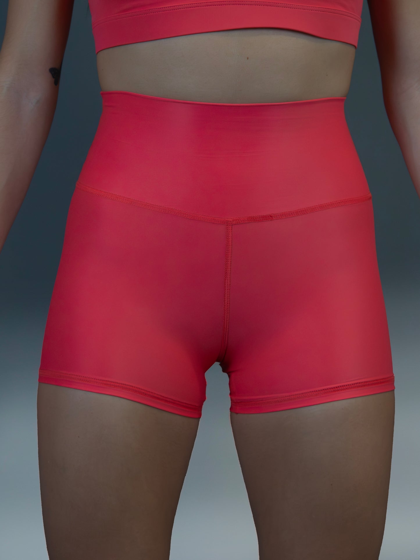 Legging short rojo salmón