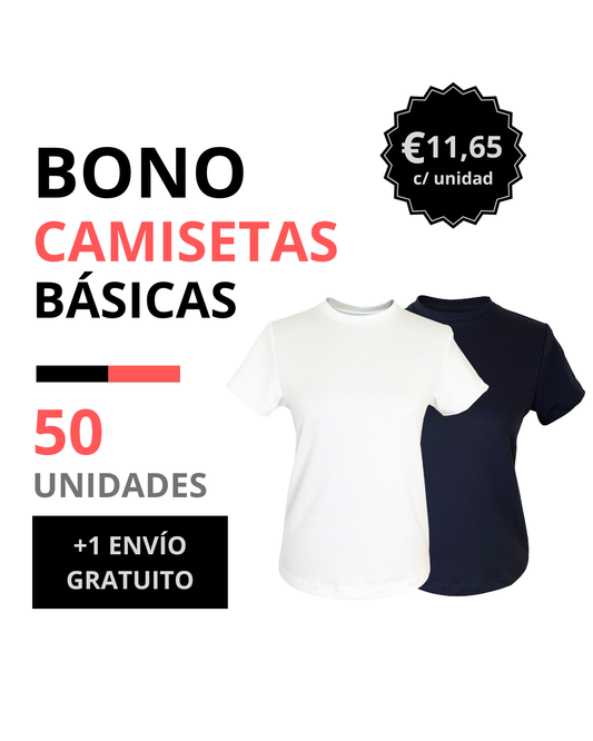 Bono camiseta básica mujer 50 unidades