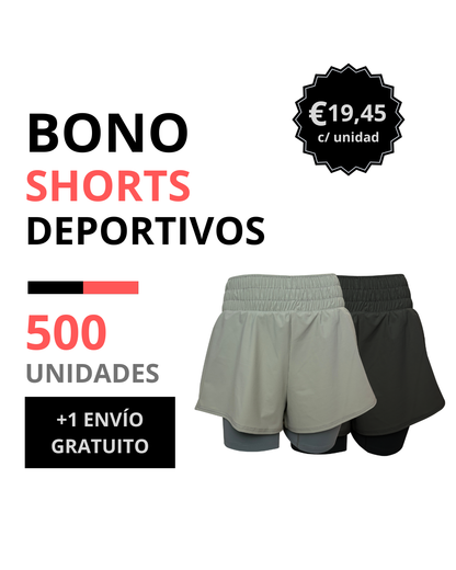 Bono short mujer 500 unidades