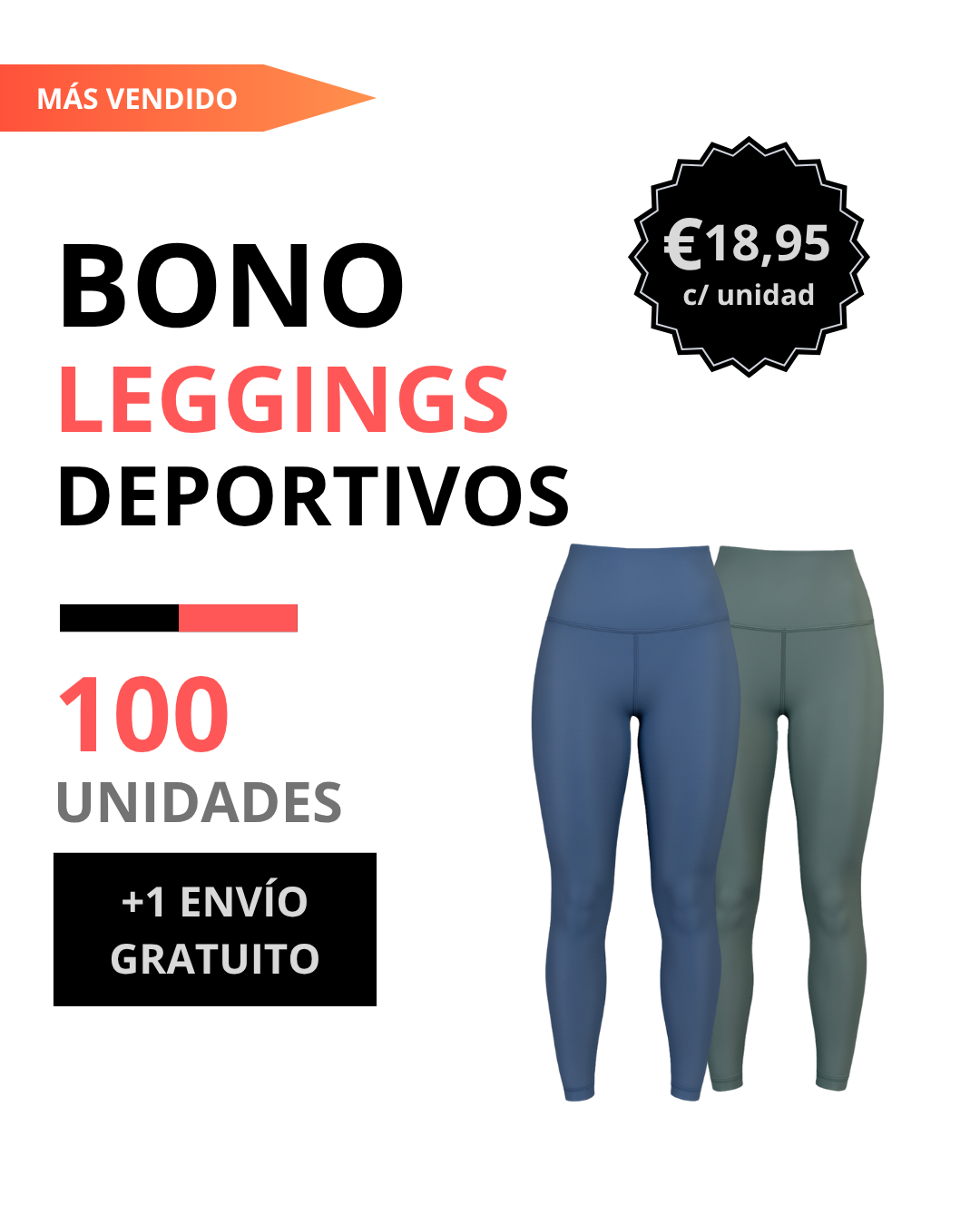 Bono legging mujer 100 unidades
