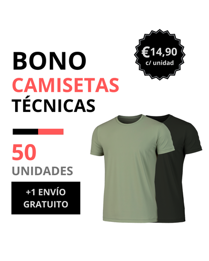 Bono camiseta técnica hombre 50 unidades