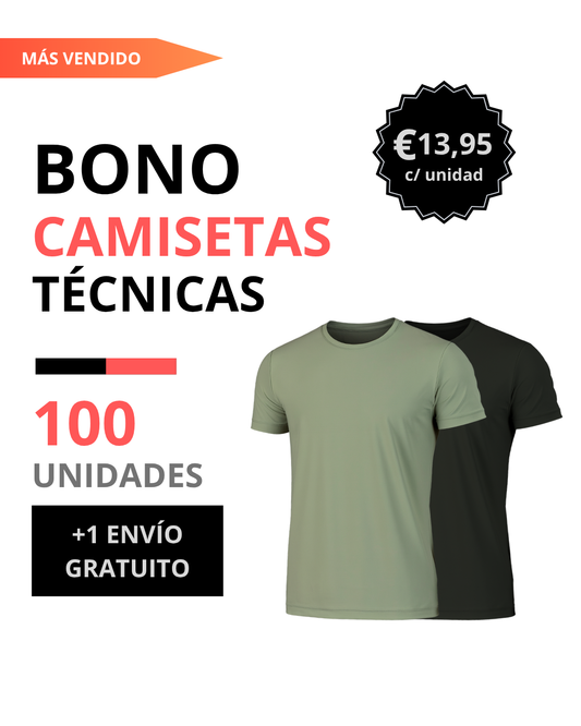 Bono camiseta técnica hombre 100 unidades