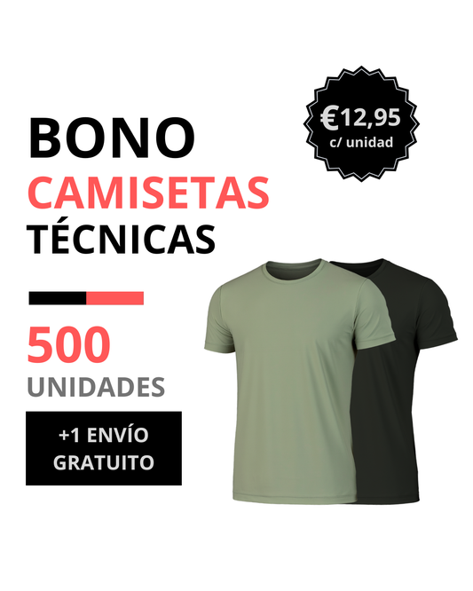 Bono camiseta técnica hombre 500 unidades