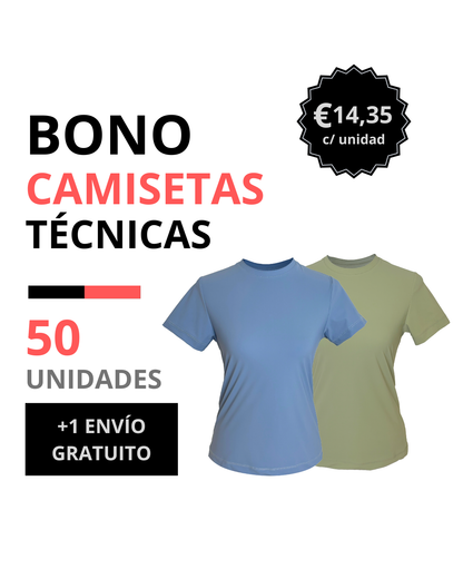 Bono camiseta técnica mujer 50 unidades