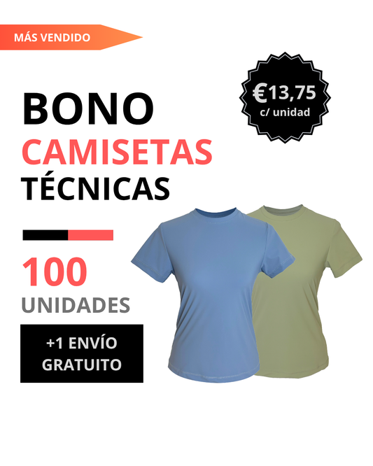 Bono camiseta técnica mujer 100 unidades