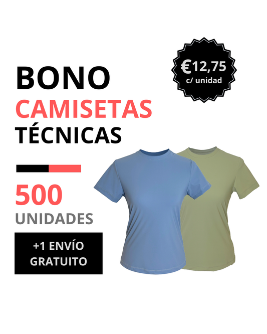 Bono camiseta técnica mujer 500 unidades