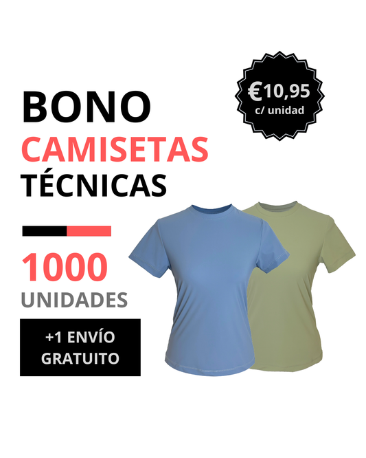 Bono camiseta técnica mujer 1000 unidades