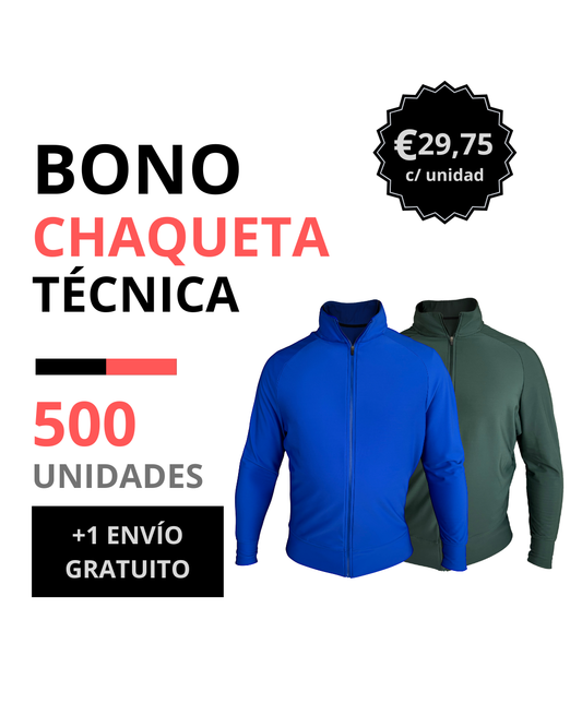 Bono chaqueta técnica hombre 500 unidades