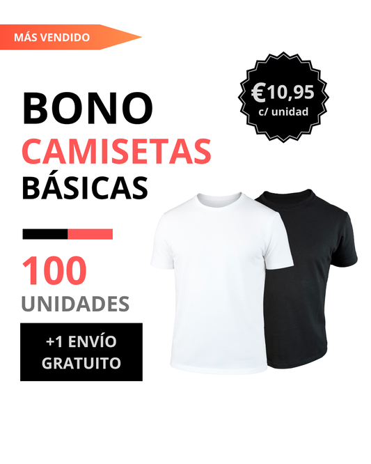 Bono camiseta básica hombre 100 unidades