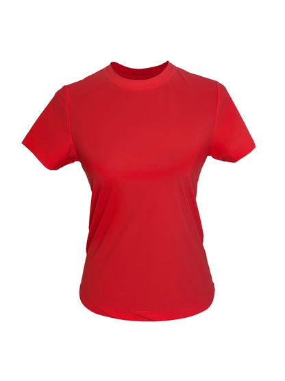 Camiseta mujer técnica rojo salmón
