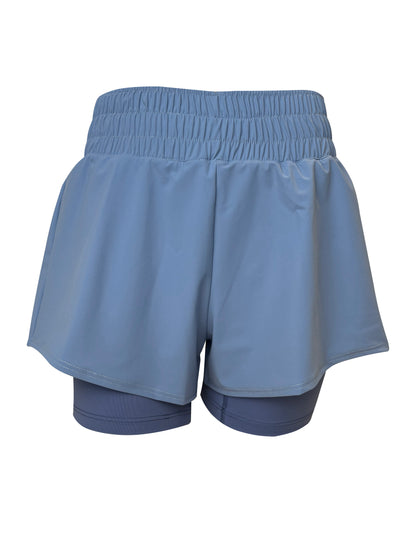 Short con legging interior azul