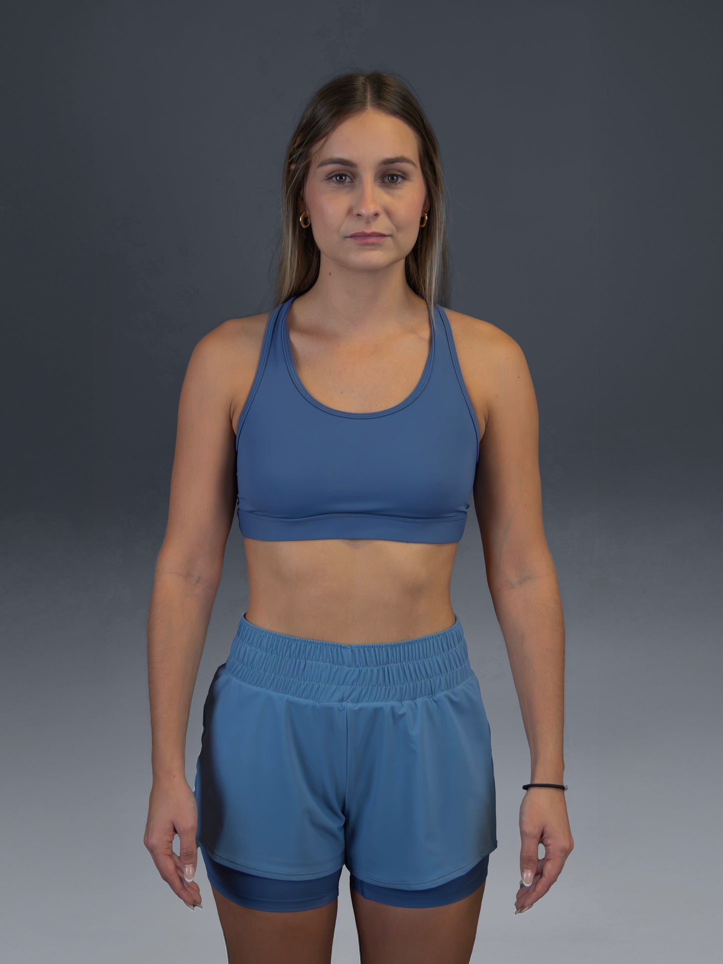 Short con legging interior azul