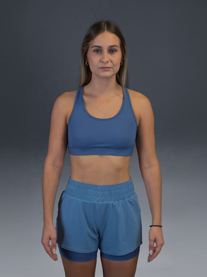 Short con legging interior azul