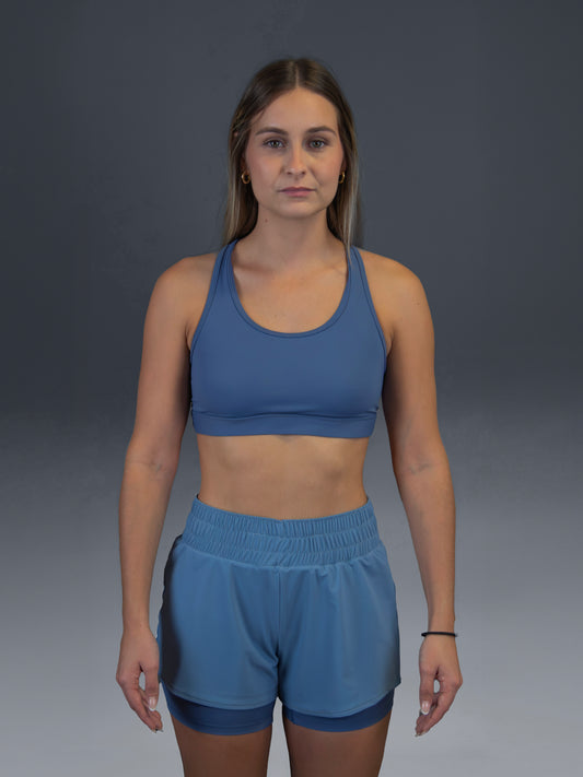 Short con legging interior azul