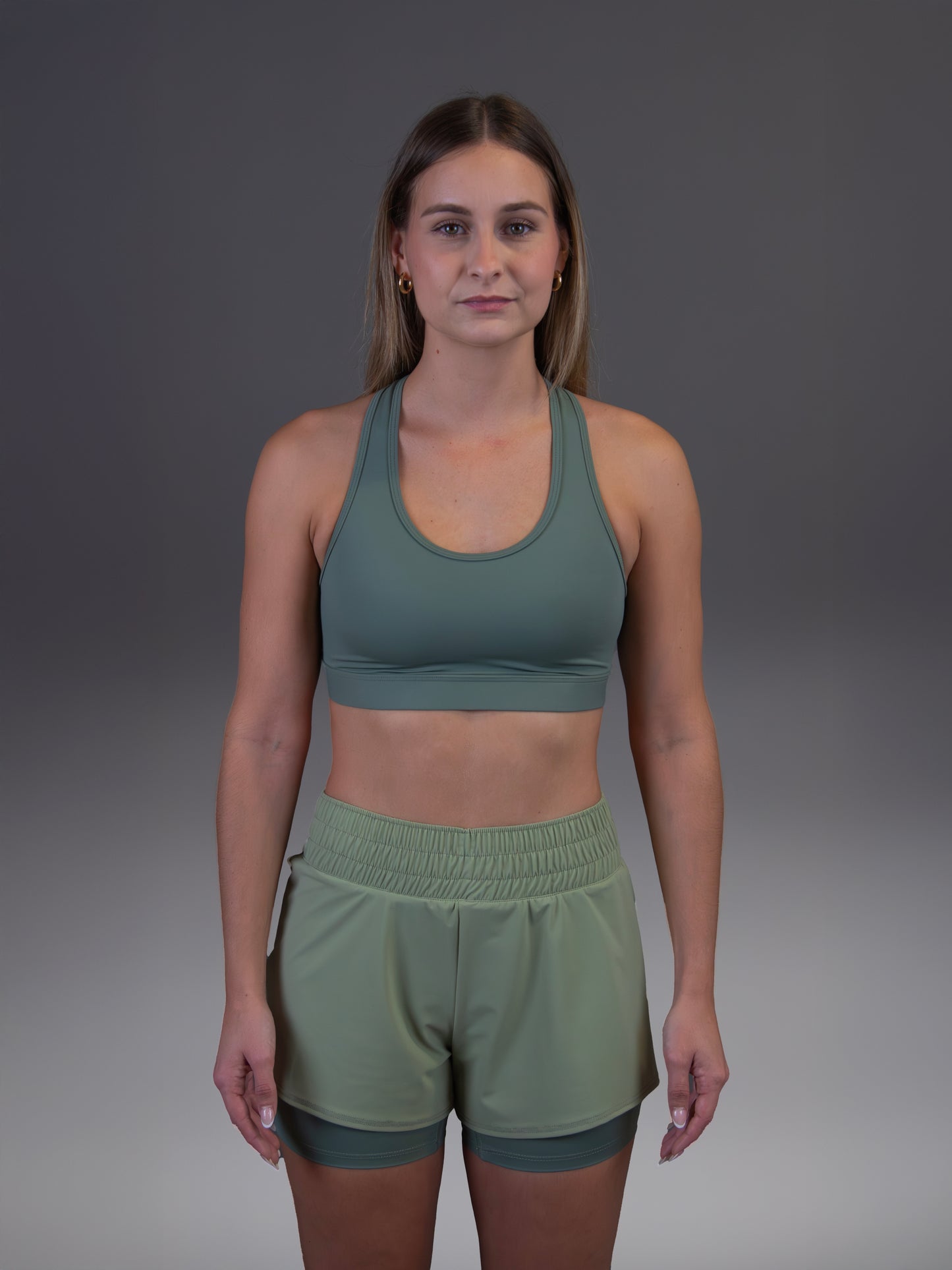 Short con legging interior verde