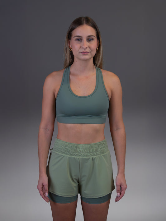 Short con legging interior verde