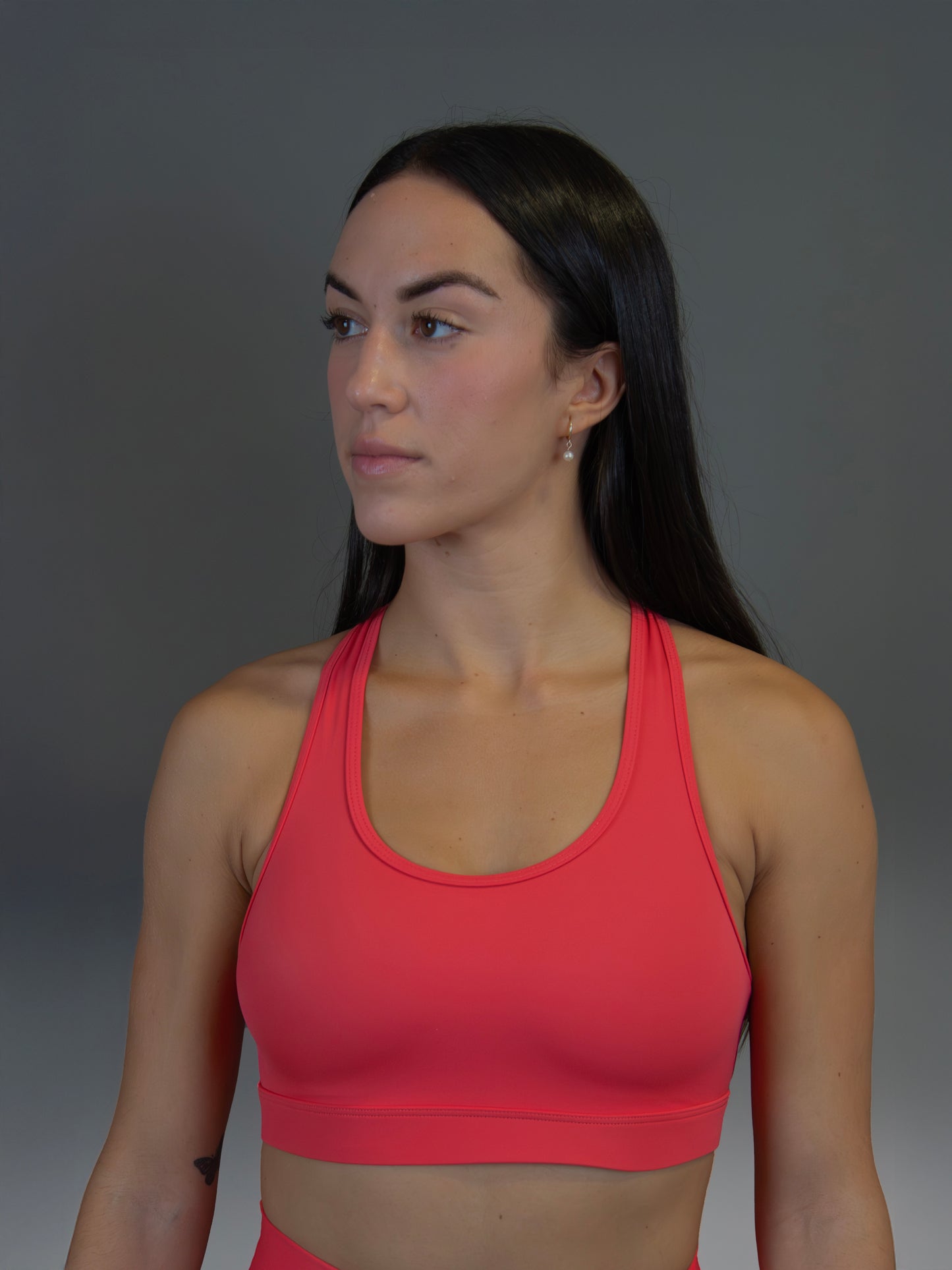 Top deportivo rojo salmón