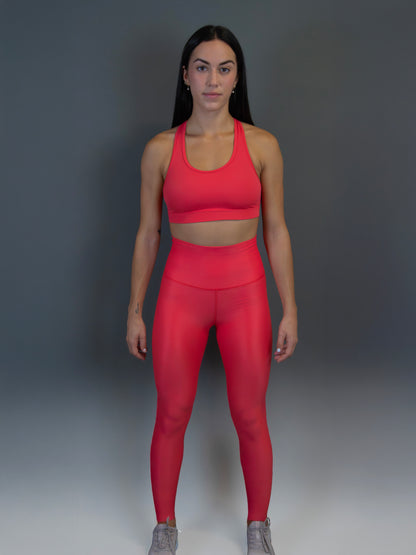 Legging mujer rojo salmon
