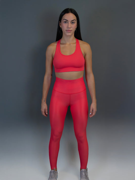 Legging mujer rojo salmon